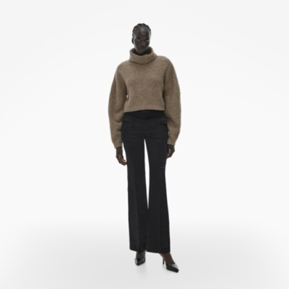 Helmut Lang Taupe Turtleneck Sweater